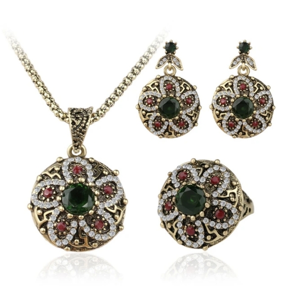 Turkish Vintage Style Jewelry Set forWomen,NEW,Size7,8,9,10,WeddingHandmadeGift - Picture 3 of 11